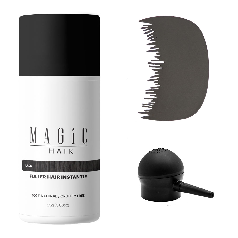 Magic Hair™ Bundle - Hair Loss Concealing Cotton Fibres, Comb & Spray  Applicator - Magic Hair